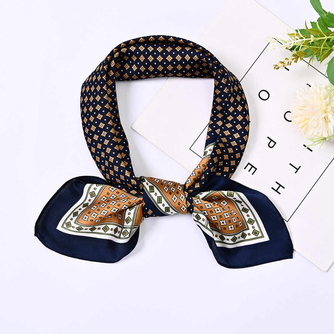 Geometric Print Silk Scarf - DippedShop Wholesale - #3283