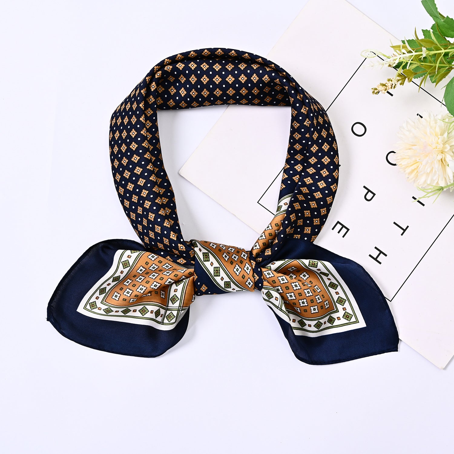 Vintage Geometry Print Silk Scarf 6W6NSI217