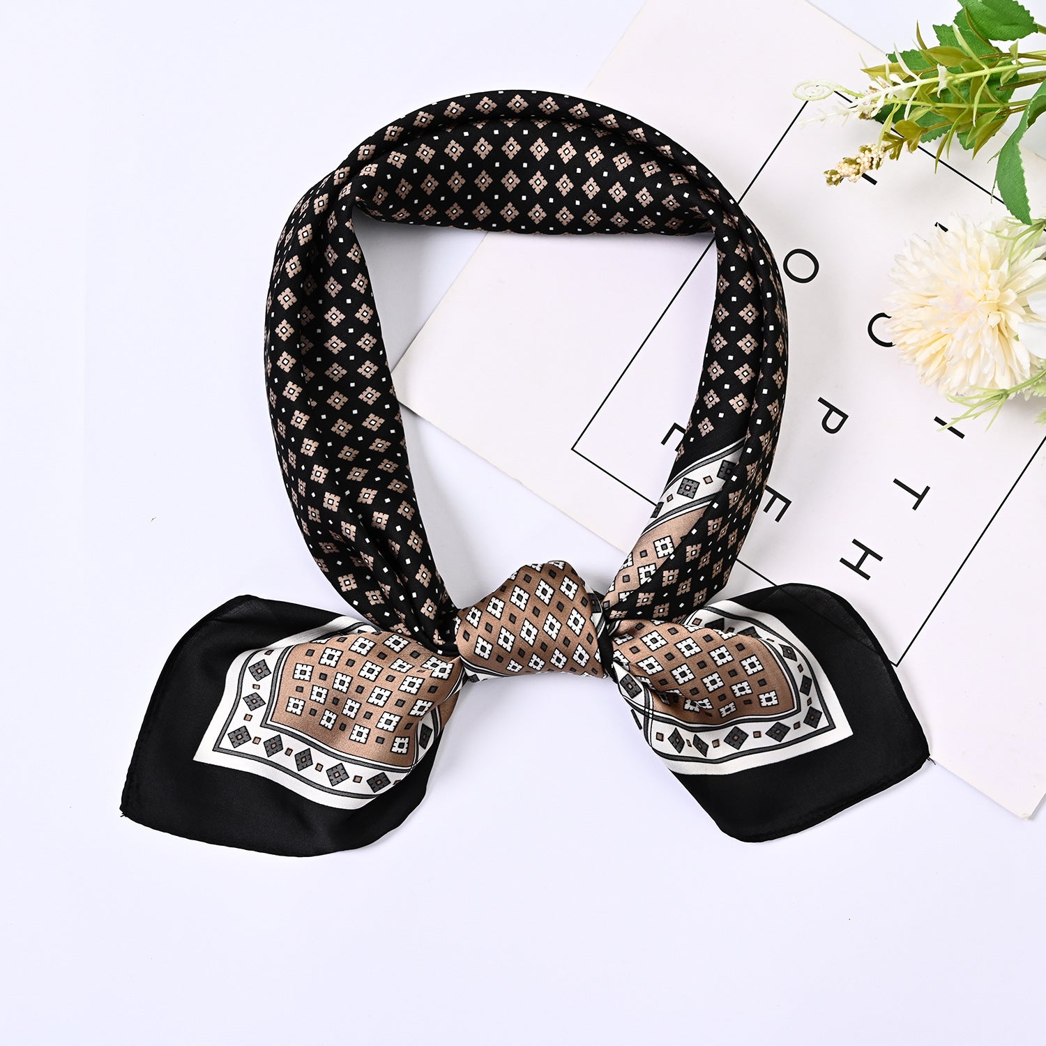 Vintage Geometry Print Silk Scarf 6W6NSI217