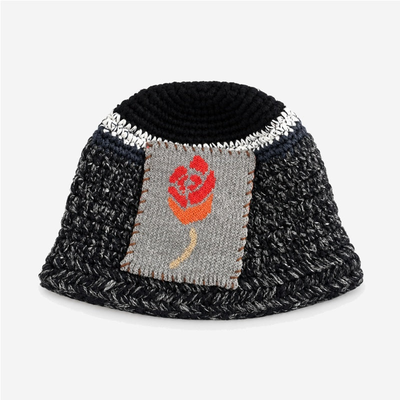 Color Block Splice Floral Jacquard Bucket Hat 6W6HAT634