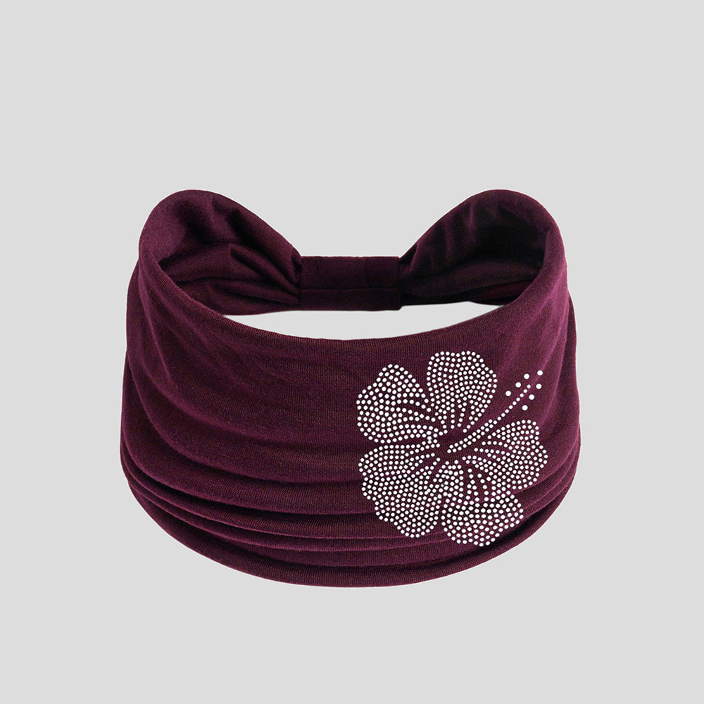 Rhinestone Floral Wide Headband - DippedShop Wholesale - #9251