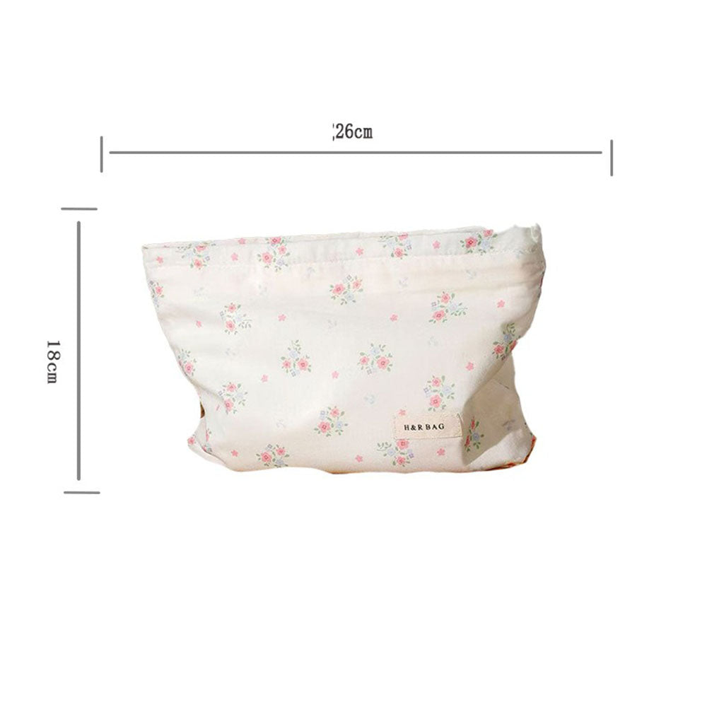 Cute Pink Floral Portable Cosmetic Bag MK2BW6W10BOB418