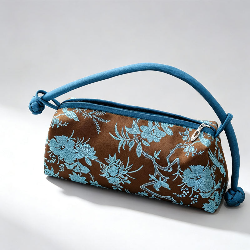 Elegant Floral Jacquard Color Block Handbag 6S10BBG1556