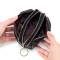 Cute Double Zipper Mini Leather Coin Purse 6W10BWB302