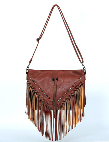 Simple Studded Tassel Shoulder Bag DP25E452