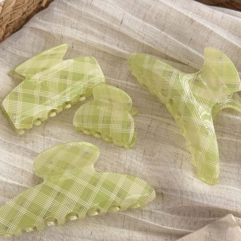 Plaid Acetate Hair Claw - DippedShop Wholesale - #3459
