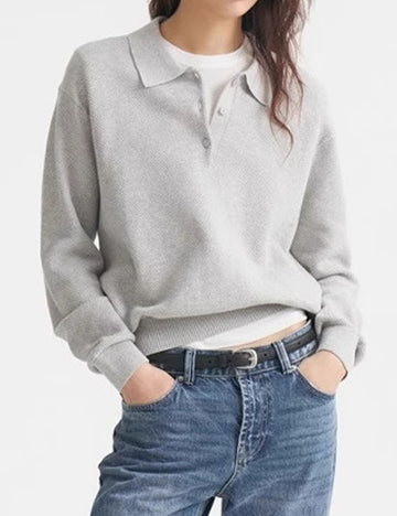Trendy Lapel Collar Long Sleeve Sweater DP25E521