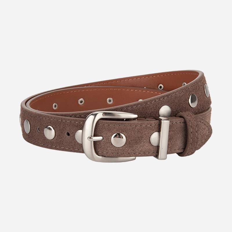 Punk Style Studded Pink Buckle Leather Belt MK2LEEP6W6JBT35