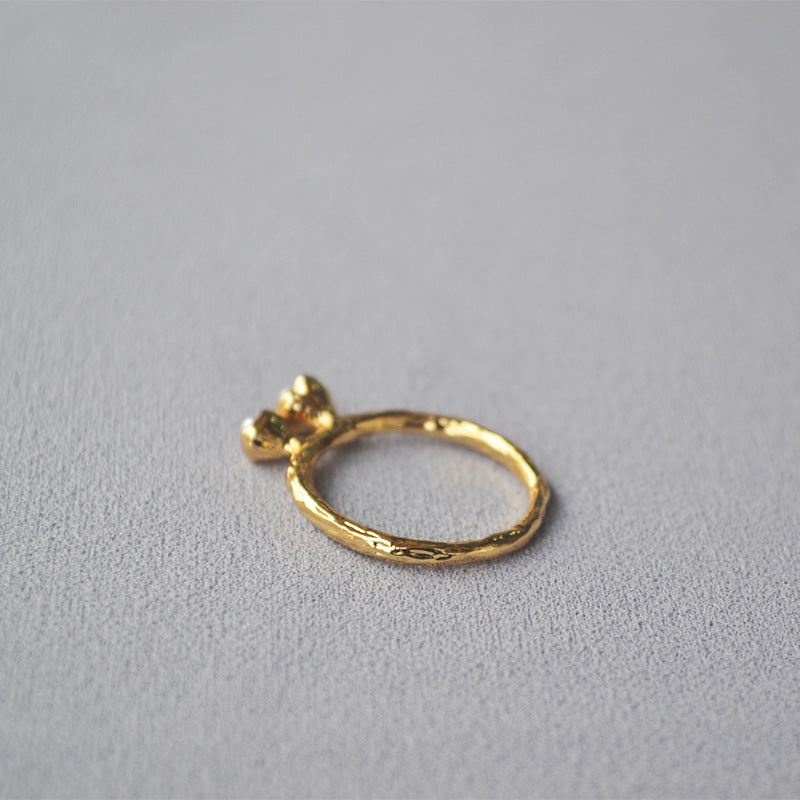 Double Bud Pearl Ring - DippedShop Wholesale - #8307