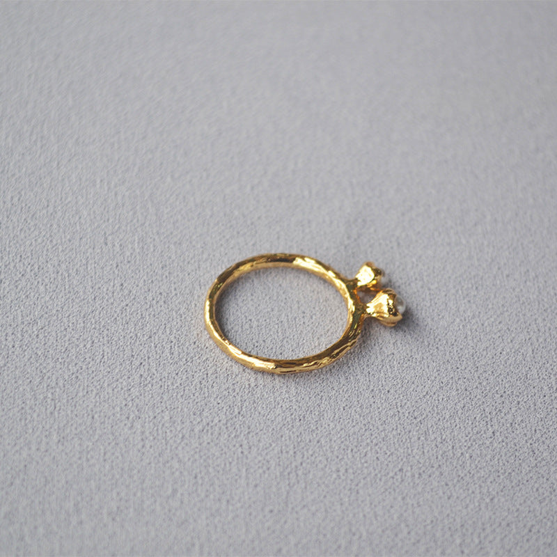 Double Bud Pearl Ring - DippedShop Wholesale - #1075