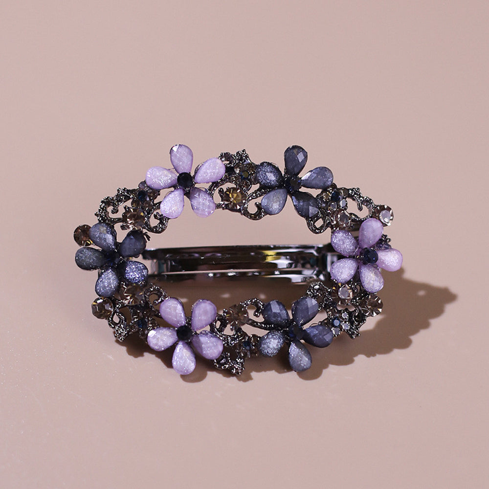 Rhinestone Flower Hair Barrette - DippedShop Wholesale - #6403