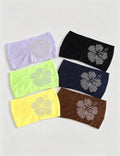 Rhinestone Floral Wide Headband - DippedShop Wholesale - #3891