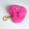 Faux Fur Heart Keychain - DippedShop Wholesale - #1203
