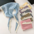 Elegant Lace Trim Breatheable Triangle Head Scarf MK2BW6W6NSI14