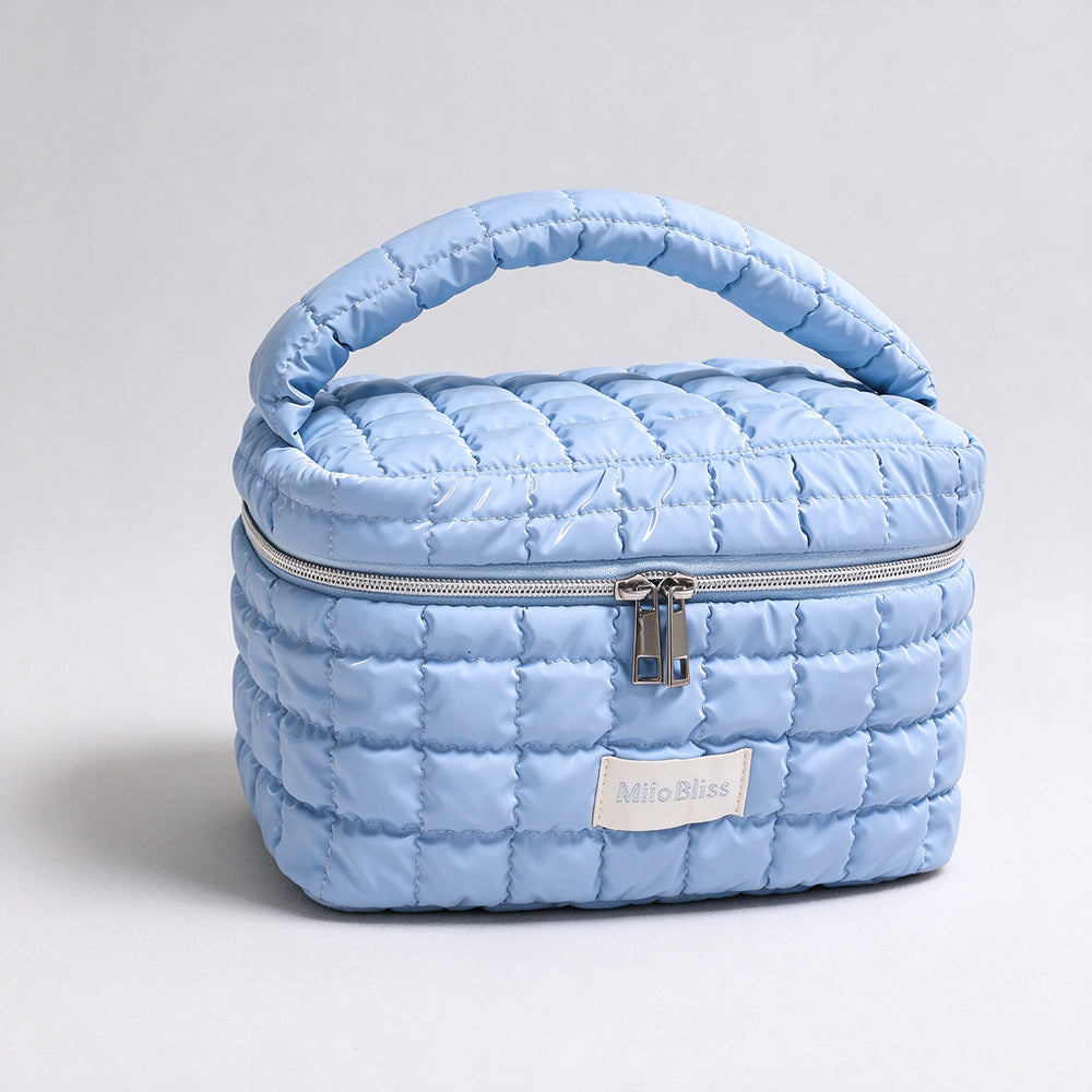 Minimalist Solid Color Quilt Shell Cosmetic Bag 6C5CO271