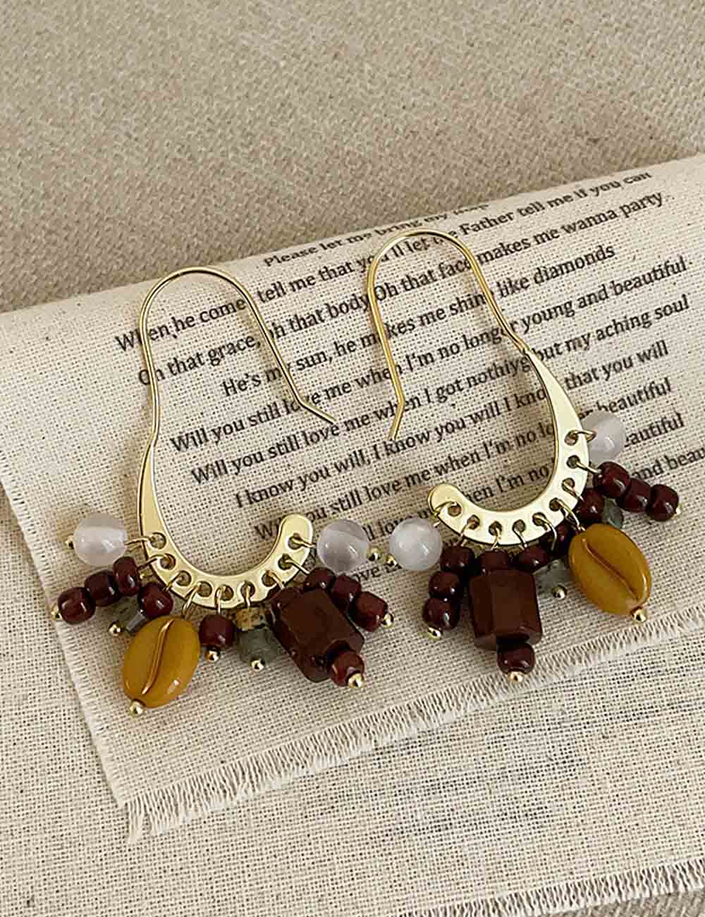 Bohemian Beaded Drop Tassel Hook Earrings DP25E586