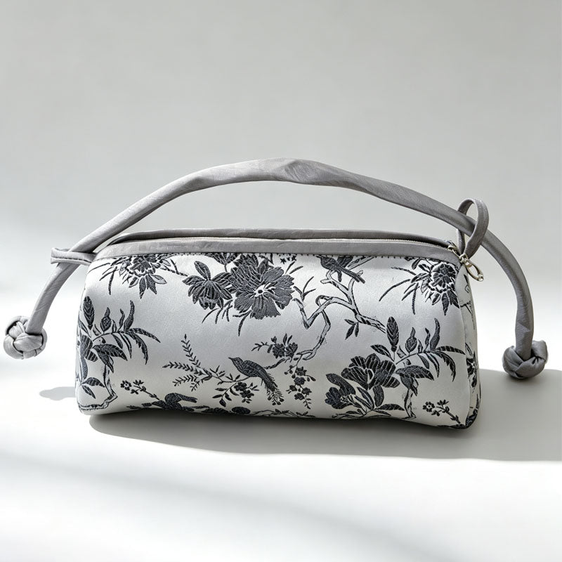 Elegant Floral Jacquard Color Block Handbag 6S10BBG1556