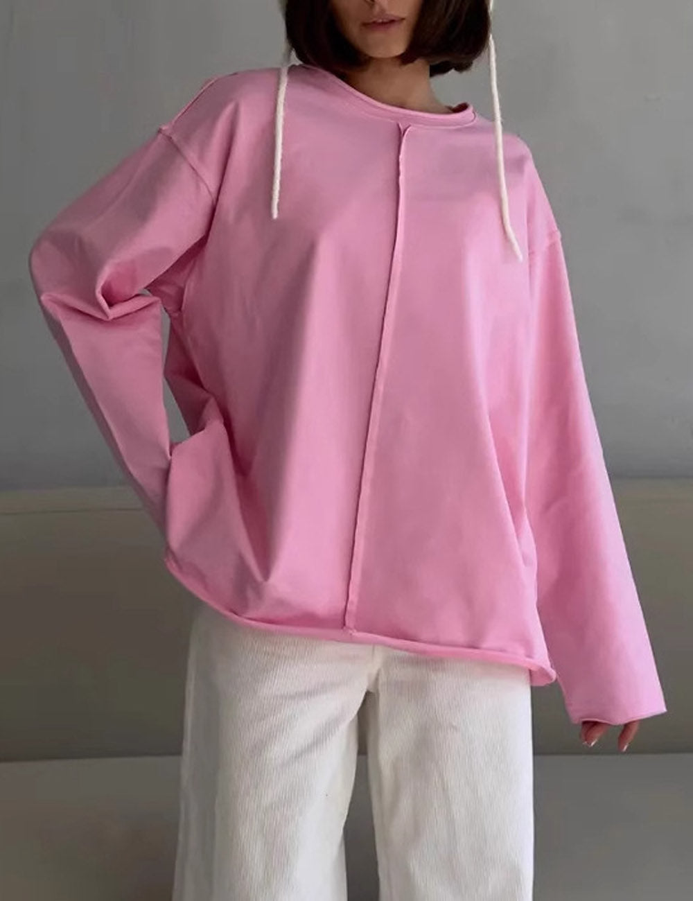 Vintage Distressed Loose Long Sleeve Top DP25E423