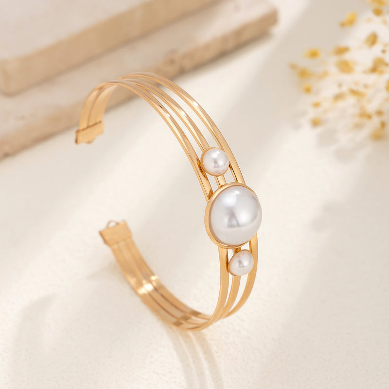 Layered Pearl Adjustable Arm Cuff DPJAC2421