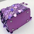 Flower Embroidery Sequin Bucket Bag - DippedShop Wholesale - #1011
