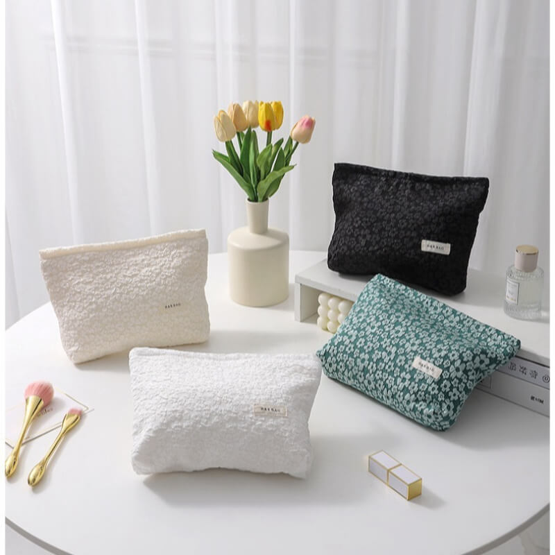 Solid Color Flower Print Makeup Bag DP25C710