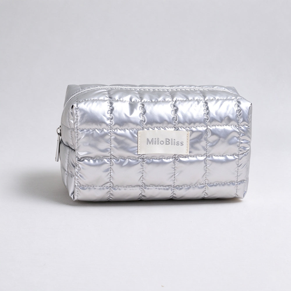 Minimalist Solid Color Quilt Shell Cosmetic Bag 6C5CO271