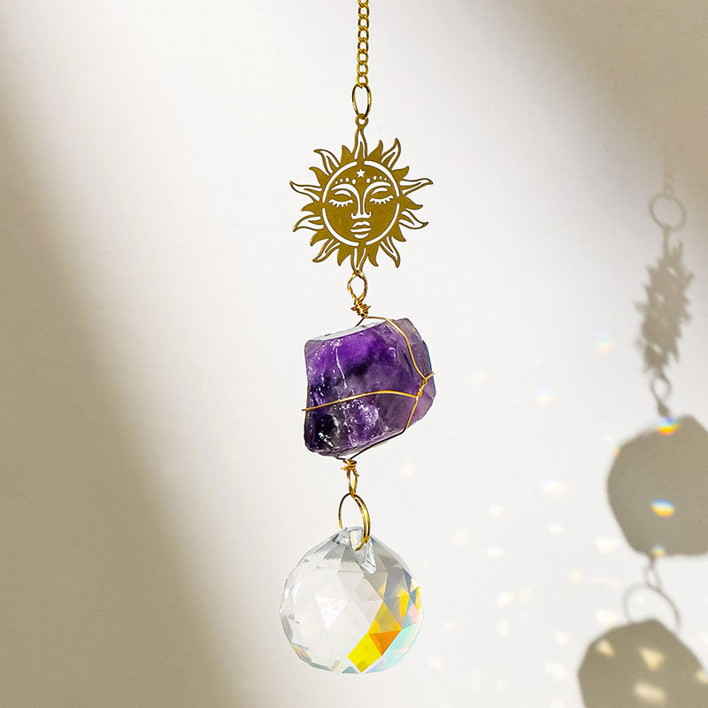Natural Stone Crystal Ball Pendant - DippedShop Wholesale - #3347