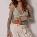 Floral Lace See Through Top - DippedShop Wholesale - #2787