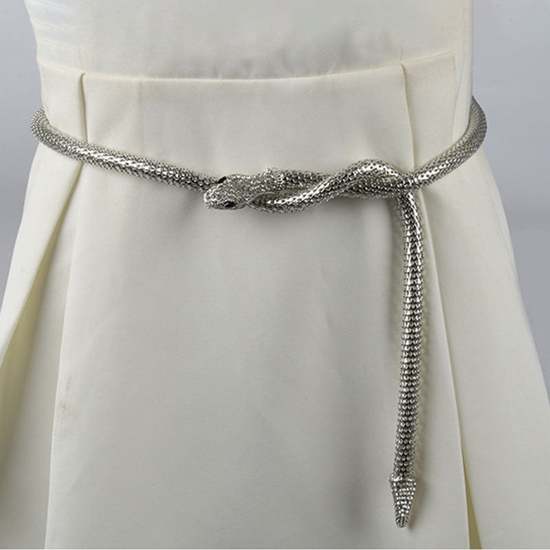 Trendy Chunky Silver Snake Chain Magentic Waist Belt MK2LEEP6W6JBT29