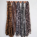 Vintage Zebra Leopard Print Long Silk Scarf 6W6NSC226