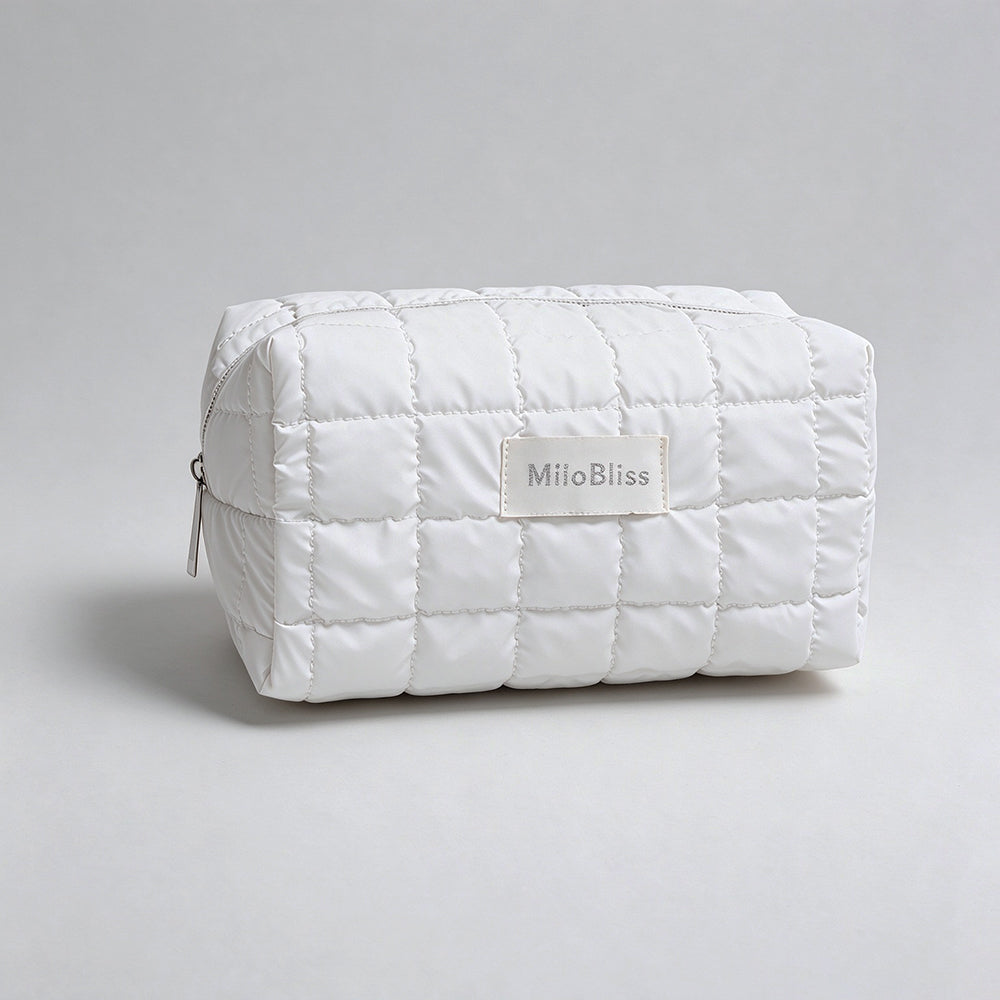 Minimalist Solid Color Quilt Shell Cosmetic Bag 6C5CO271