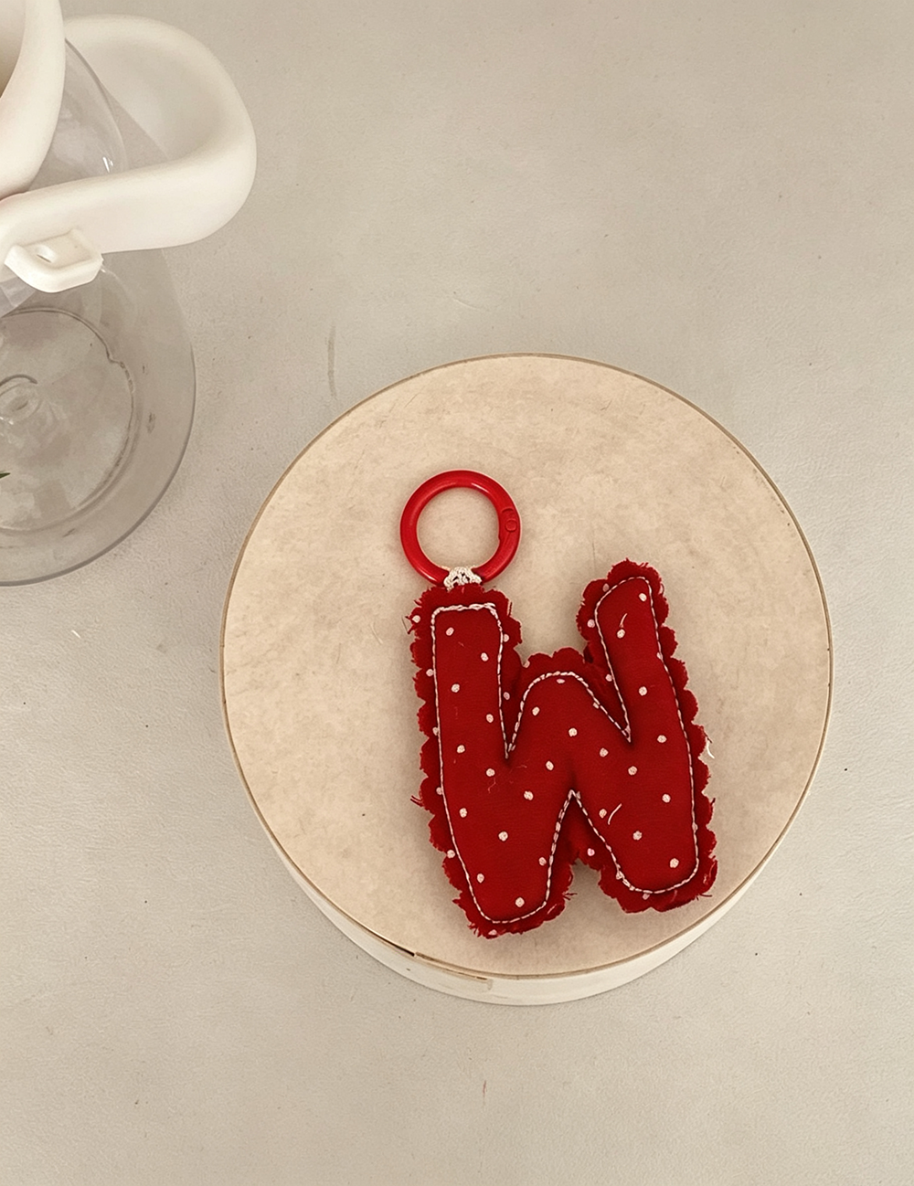 Stylish Floral Print Letters Shape Bag Charm 6W10BBC424
