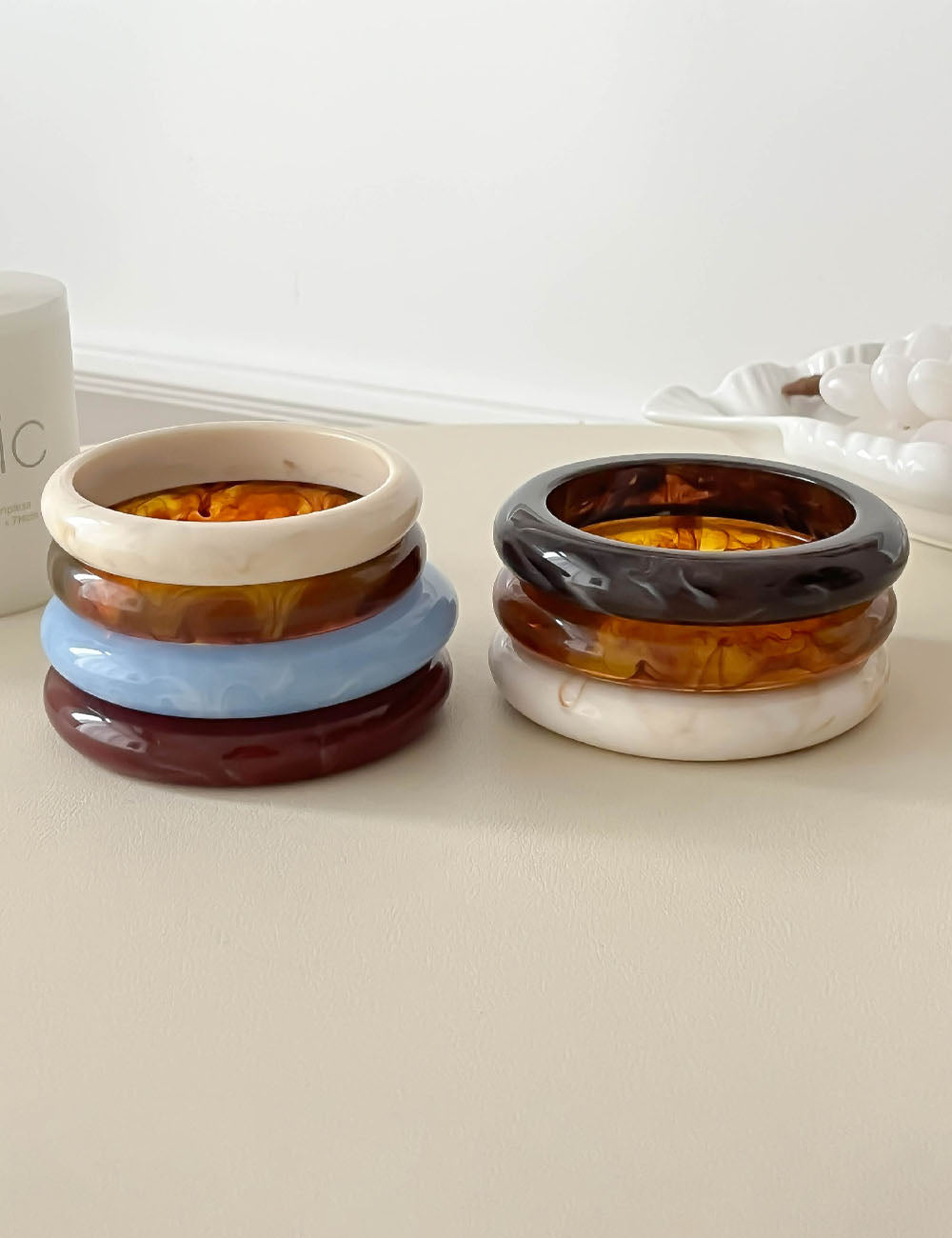 Trendy Geometric Resin Stackab - DippedShop Wholesale - #4163