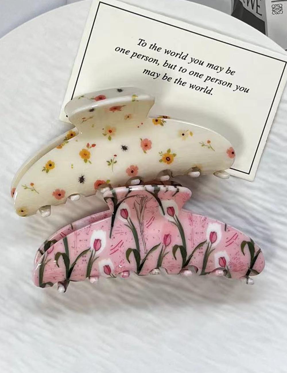 Colorful Flower Hair Claw - DippedShop Wholesale - #0515