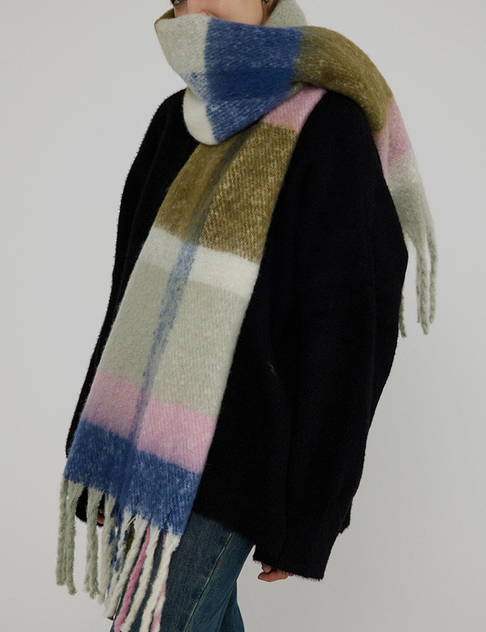 Plaid Color Block Warm Thicken Soft Scarve DPS1312