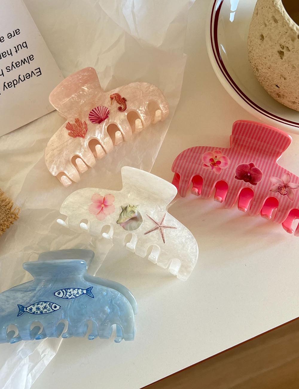 Starfish Shell Hair Clips - DippedShop Wholesale - #5107