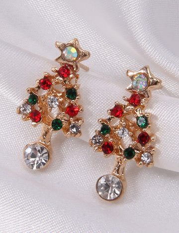 Christmas Rhinestone Sweet Stud Earrings DPJE1909