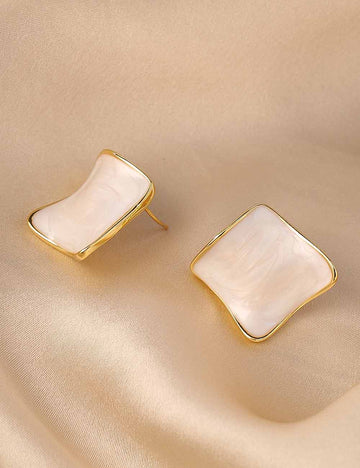 Simple Geometric Irregular Enamel Stud Earrings DP25F792