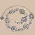 Vintage Turquoise Metal Concho Cowgirl Waist Chain 8ZA6JBC80L