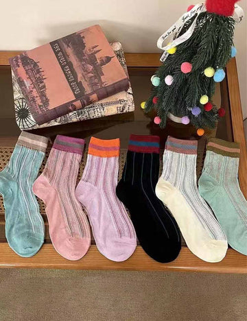 Striped Color Block Socks - DippedShop Wholesale - #5379