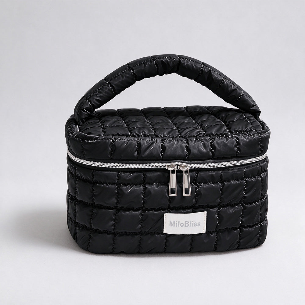 Minimalist Solid Color Quilt Shell Cosmetic Bag 6C5CO271