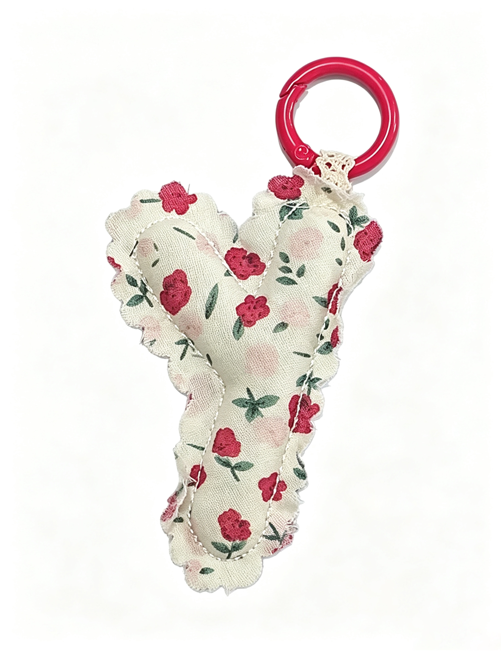 Stylish Floral Print Letters Shape Bag Charm 6W10BBC424