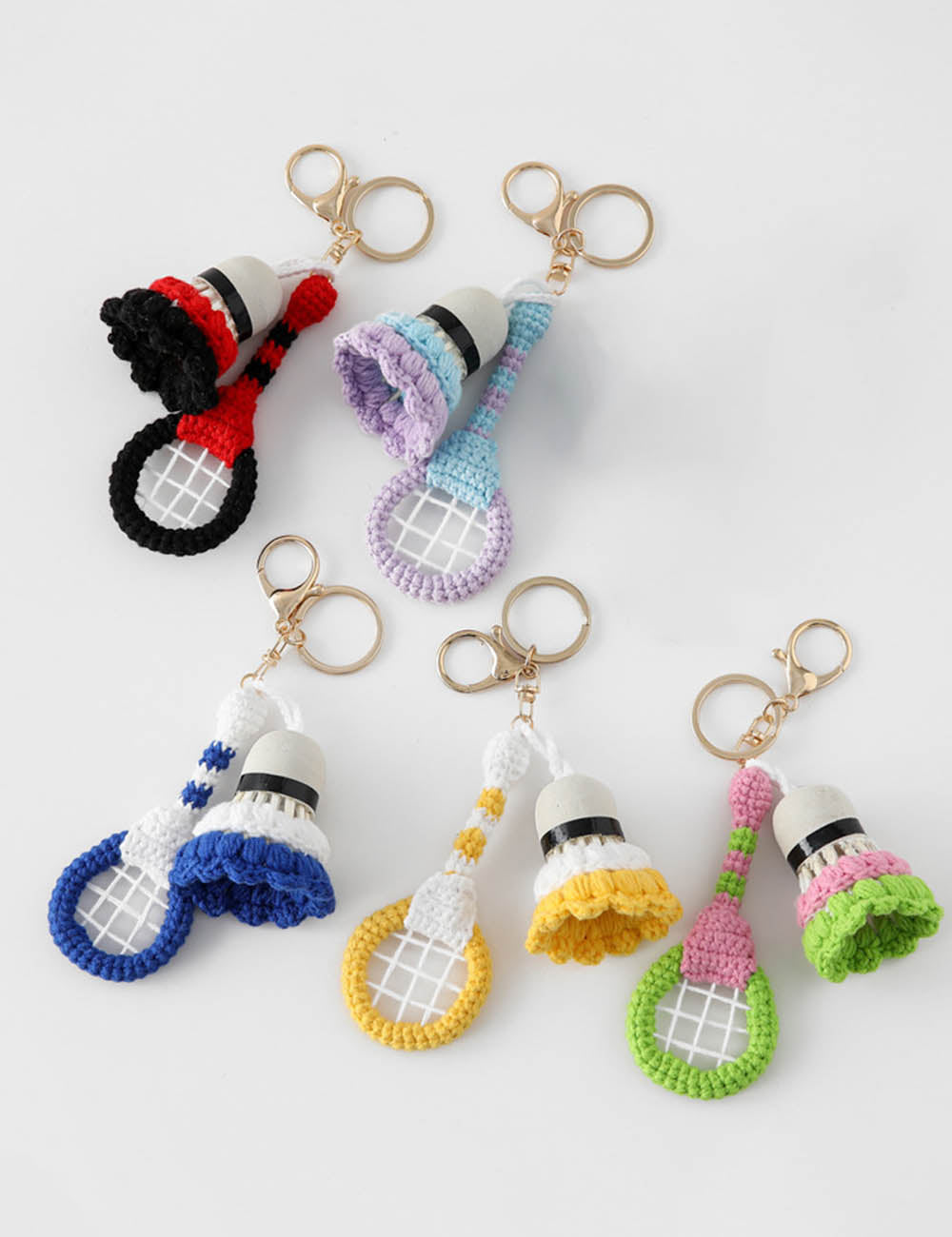 Crochet Badminton Racket Keychain - DippedShop Wholesale - #9027