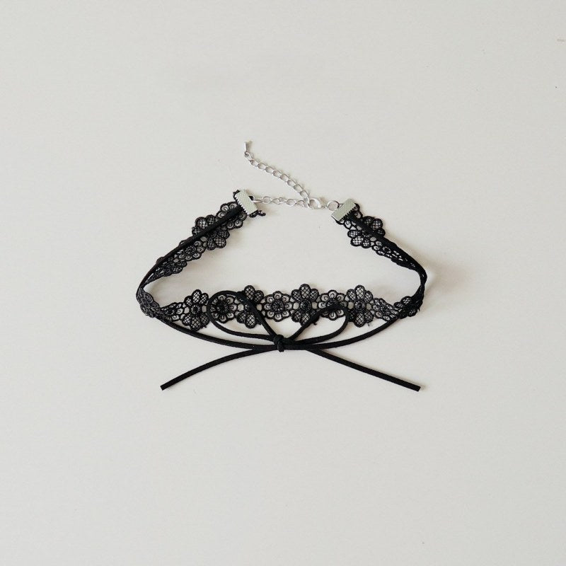 Lace Bow String Layered Choker DP25B889