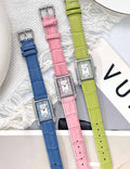 Vintage Rhinestone Square Dial Leather Strap Quartz Watch MK2SSAS6W6JWA07