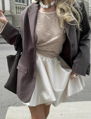 Elegant Pluffy Simple Mini Skirt DP25B644