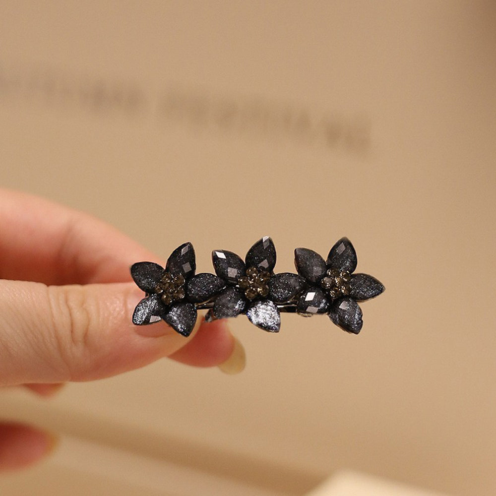 Rhinestone Flower Hair Barrette - DippedShop Wholesale - #3011