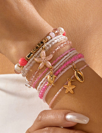 Beach Layered Seed Bead Bracel - DippedShop Wholesale - #0195