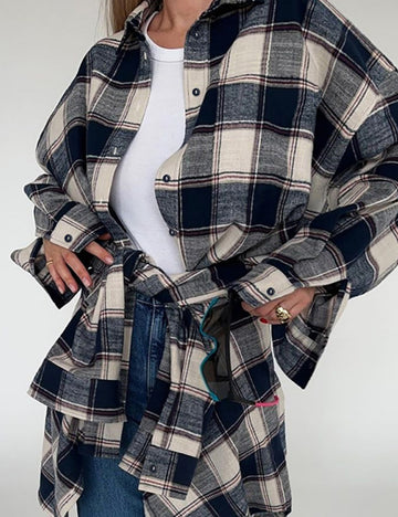 Plaid Long Sleeves Casual Classic Shirt DPT3008