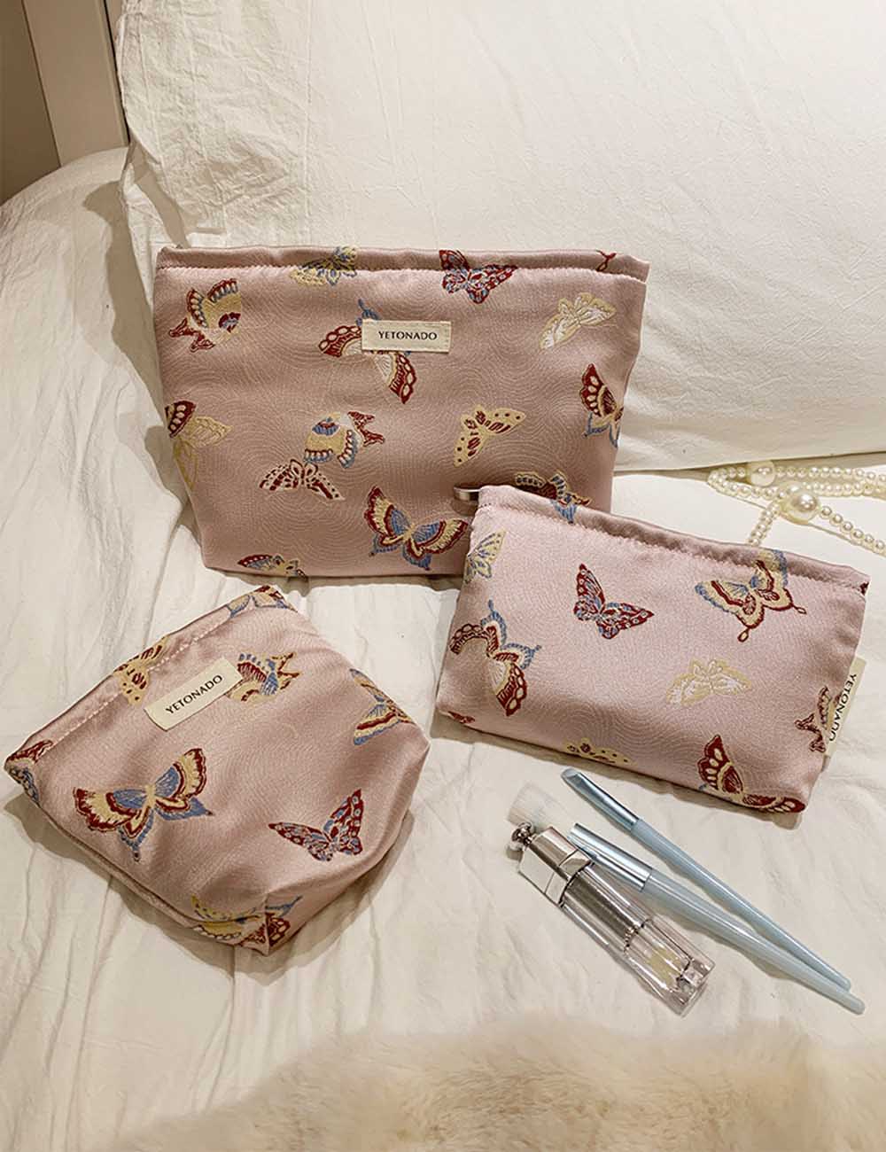Butterfly Jacquard Cosmetic Bag - DippedShop Wholesale - #7395